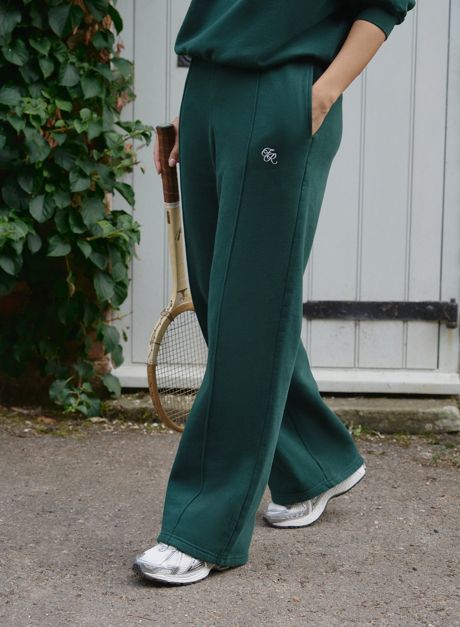 Green Fourth Branded Wide Leg Jogger